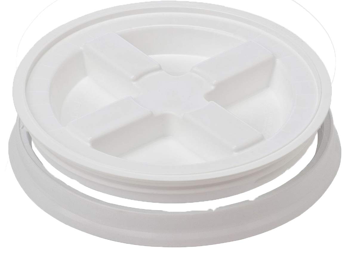 5 Gallon White Gamma Seal Lids - 12 Pack | Airtight Food Storage Container Lids for Buckets | Perfect for Dry Goods, Pet Food & Emergency Supplies Storage