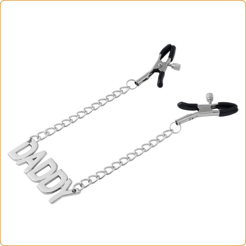 Bondage Masters Nipple Clamps with Connecting Chain - Adjustable BDSM Nipple Clips for Sensation Play - Perfect for Couples, Beginners & Advanced Users - Sensual Adult Toy for Spice Up Your Intimate Moments