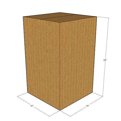 25-Pack 16x16x26 Corrugated Moving Boxes | 32 ECT Heavy Duty Shipping Boxes for Business, Office & Home Use | Perfect for Packing, Storage & Moving Supplies