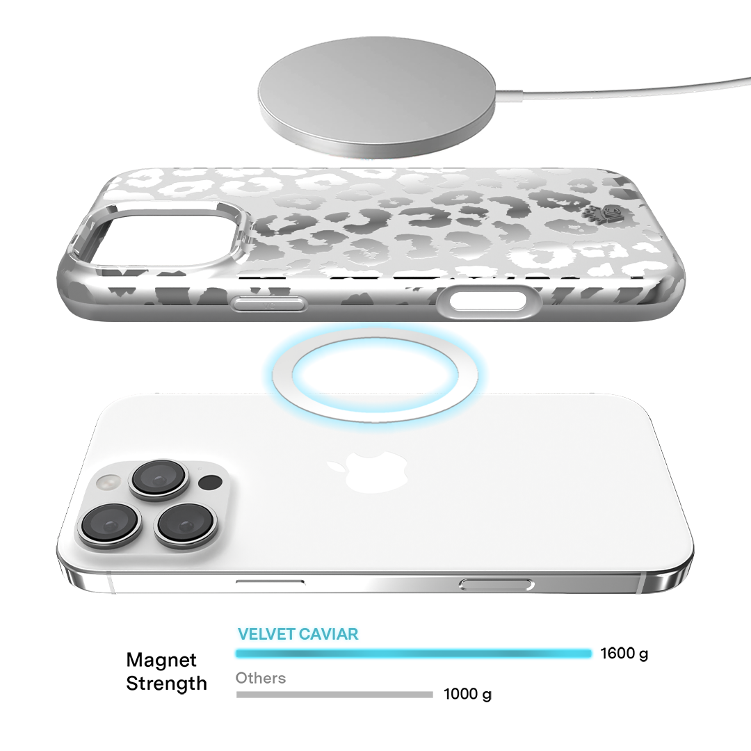 Chrome Leopard Print iPhone Case - Stylish Protective Cover for iPhone 13/14/15 Pro Max - Perfect for Fashion Lovers & Trendy Outfits