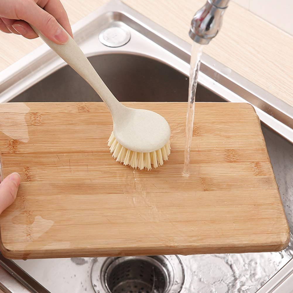 Durable PP Long Handle Dish Scrub Brush with Hanging Hole - Kitchen Cleaning Brush for Pots, Pans, Sink & Dishes - Multi-Purpose Dishwashing Brush for Easy Kitchen Cleaning