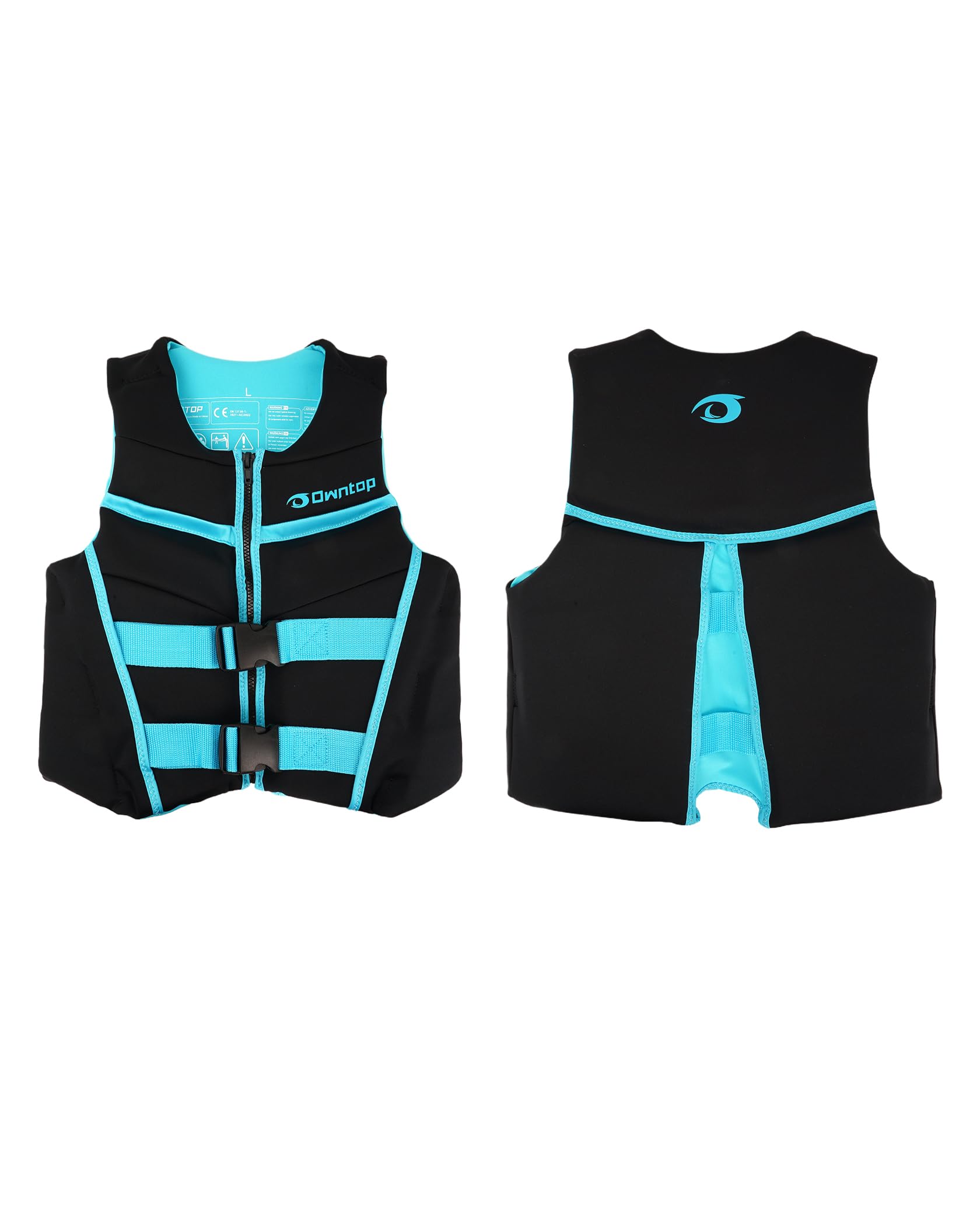 Owntop Youth Kids Swim Vest - Lightweight & Quick-Dry Adjustable Life Jacket with Buckles & Zipper for Kayaking, Swimming Training, Boating & Water Sports - Fits 50-125 lbs - Perfect for Pool, Beach & Lake Safety