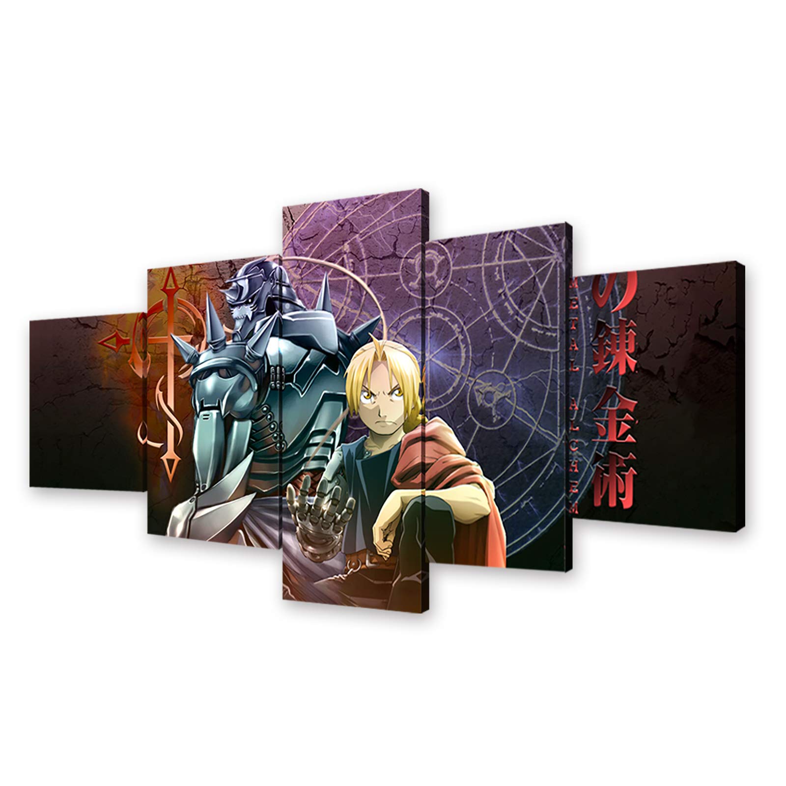 Fullmetal Alchemist Anime Poster - Edward & Alphonse Elric Canvas Wall Art Print with Frame | Living Room, Bedroom, Office Decor | Perfect Gift for Anime Fans
