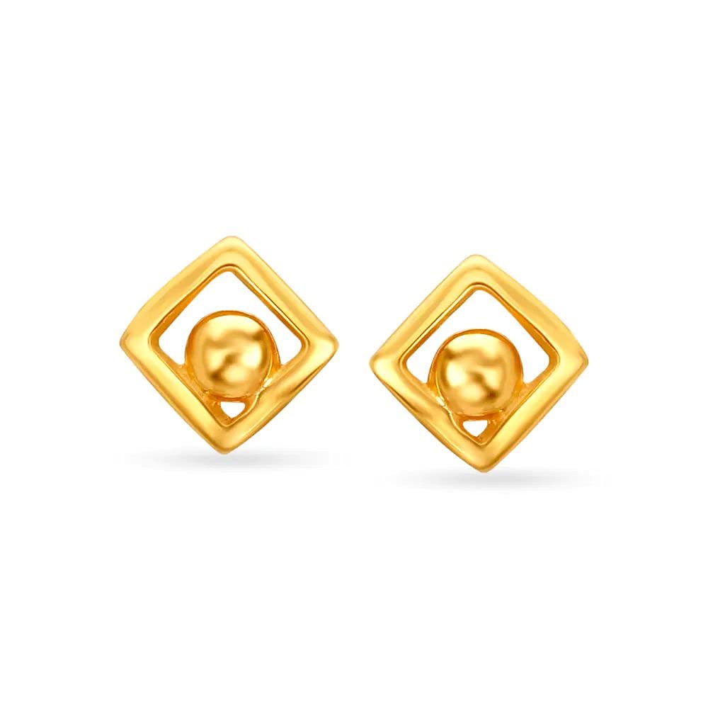 22K/18K Solid Gold Octagon Earrings for Women - Certified Fine Jewelry for Bridal, Wedding, Engagement & Special Occasions | Elegant Gift for Her, Girls & Kids | Perfect for Celebrations, Anniversaries & Formal Events