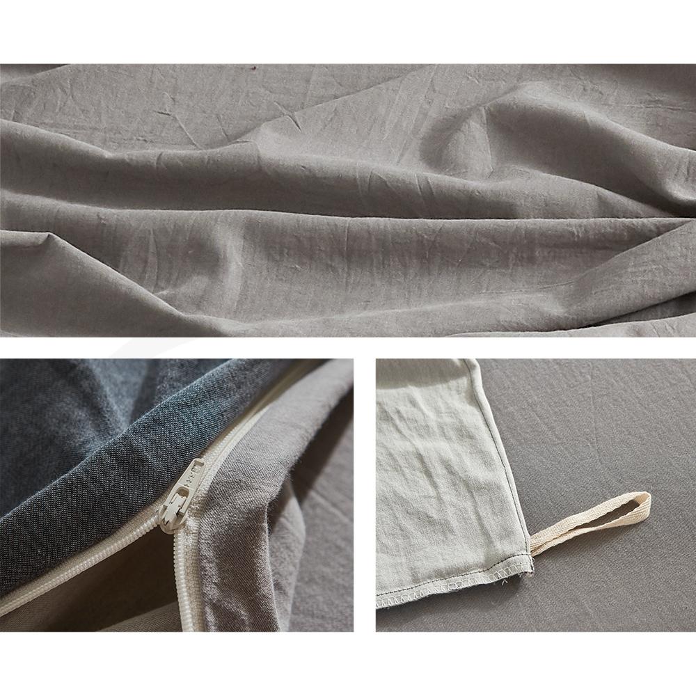 Premium 100% Cotton Sheet Set - Queen Size, Dark Blue & Grey - Soft & Breathable Bedding for Comfortable Sleep - Perfect for Master Bedroom, Guest Room, or Vacation Home