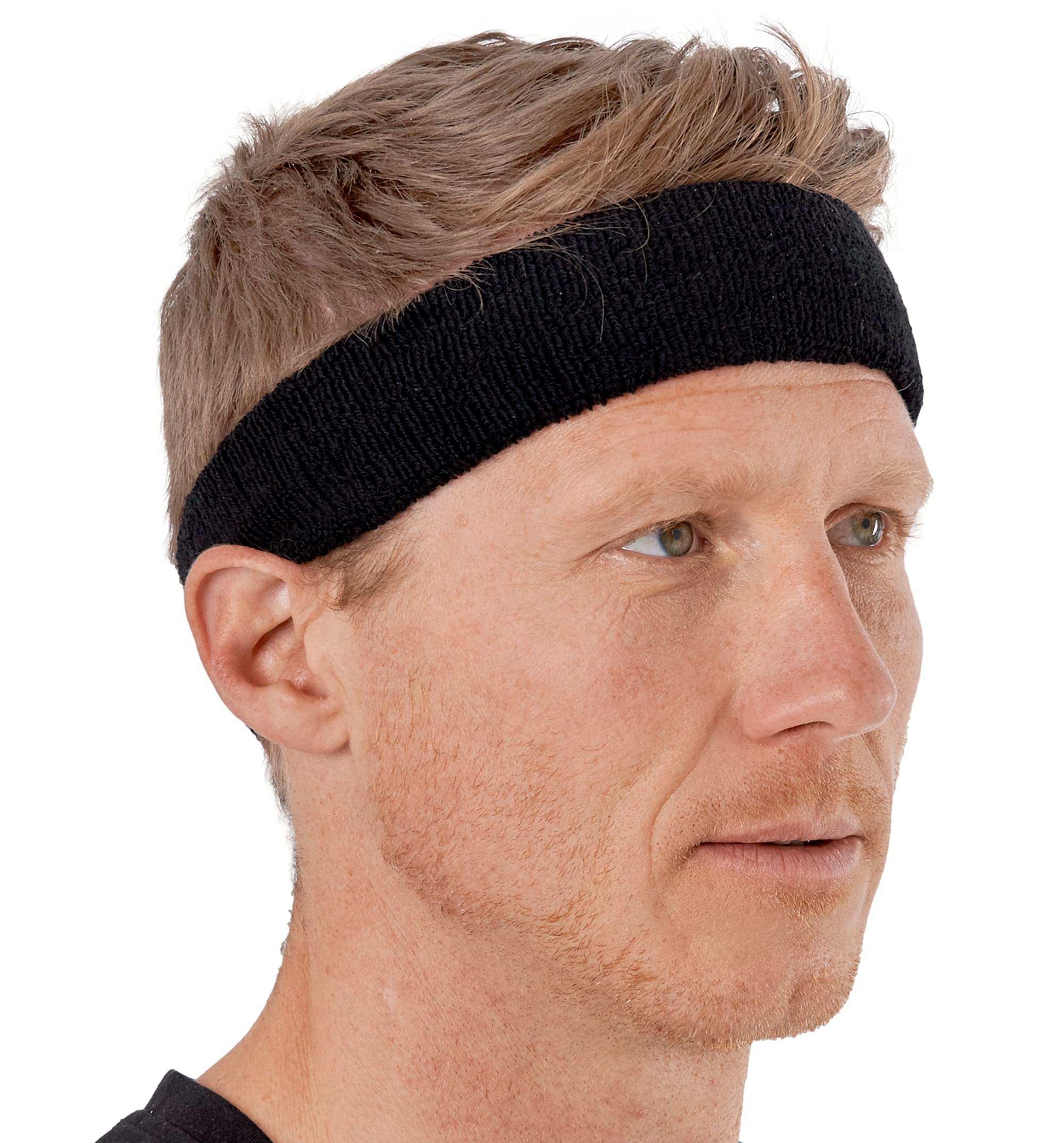 Premium Sweatbands Set for Men & Women - Soft Terry Cloth Headband & Wristbands - Moisture Wicking for Tennis, Basketball, Gym Workouts & Sports - Stretchy Cotton Comfort for Active Lifestyles - Perfect for Running, Yoga & High-Intensity Training