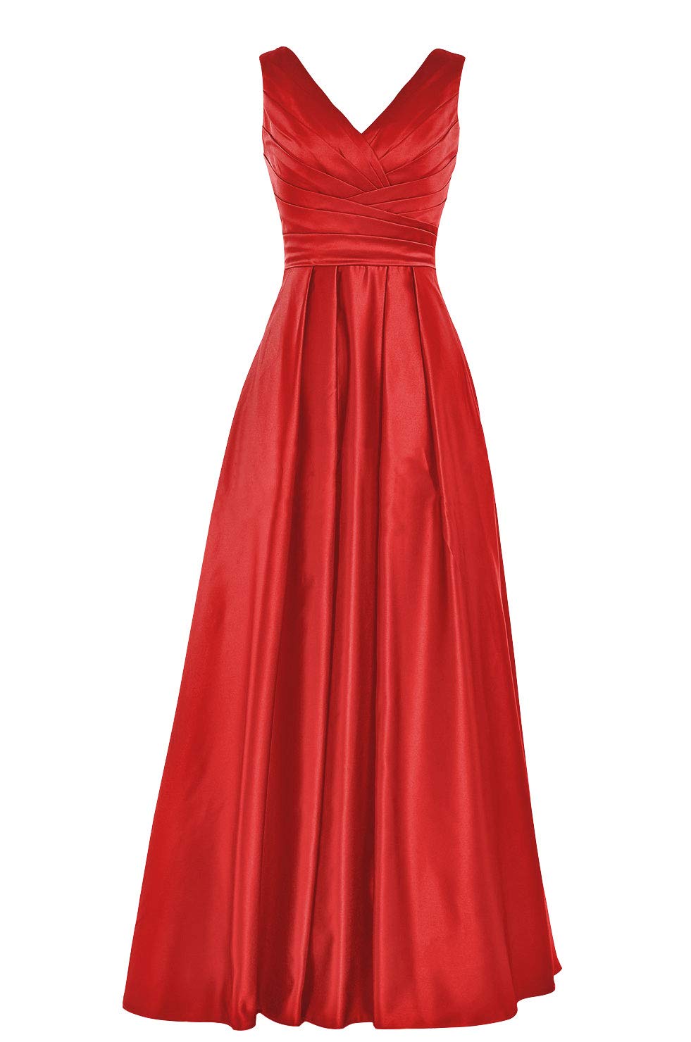 Elegant Long V-Neck A-Line Satin Bridesmaid Dresses | Open Back Prom & Evening Gowns | Perfect for Weddings, Parties & Formal Events