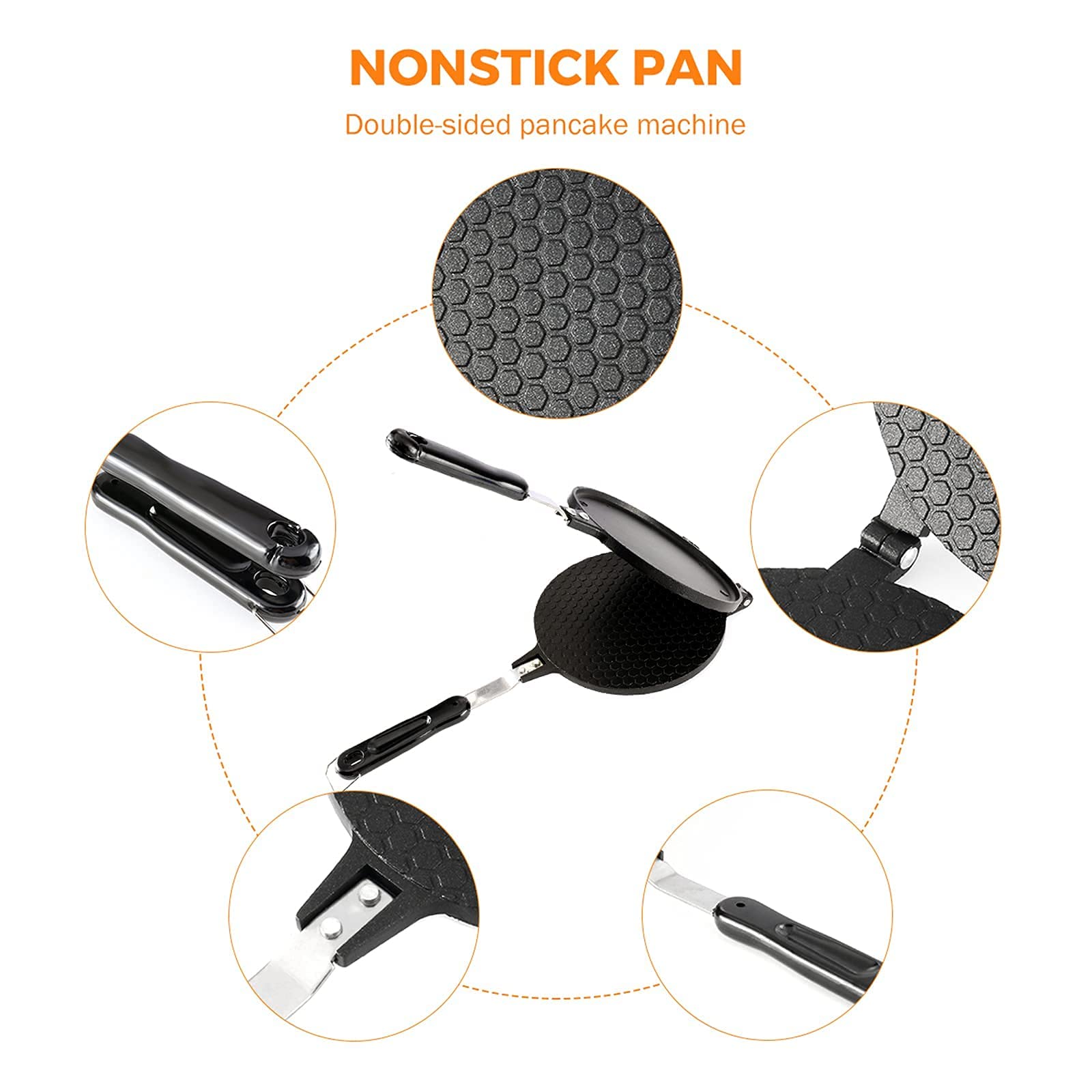 Dyna-Living Commercial Waffle Cone Maker Machine - 6.7/8.6 Inch Egg Roll Mold for Homemade Ice Cream Cones, Perfect for Bakeries, Ice Cream Shops & Home Use