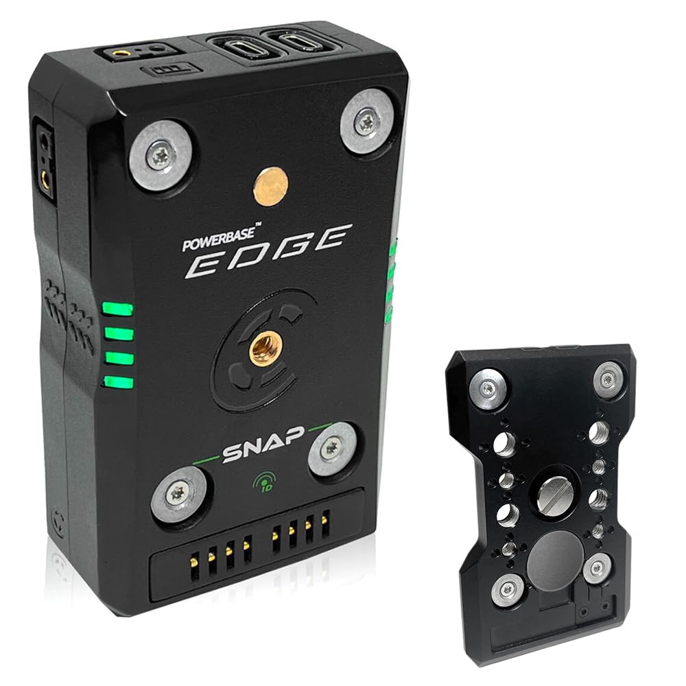 Core SWX Powerbase Edge SNAP 49Wh Smart-Stacking Battery Pack Bundle with Quick Release Plate - Compatible with DSLR, Mirrorless Cameras & Video Equipment - Perfect for On-Location Shooting, Live Streaming & Professional Videography