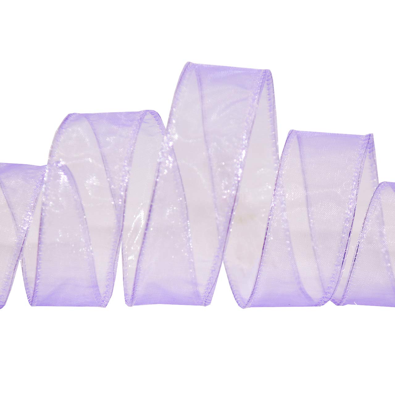 Morex 1-Inch Wired Chiffon Ribbon - 25-Yard Spool in Lavender | Perfect for Gift Wrapping, DIY Crafts, Hair Bows, and Wedding Decorations