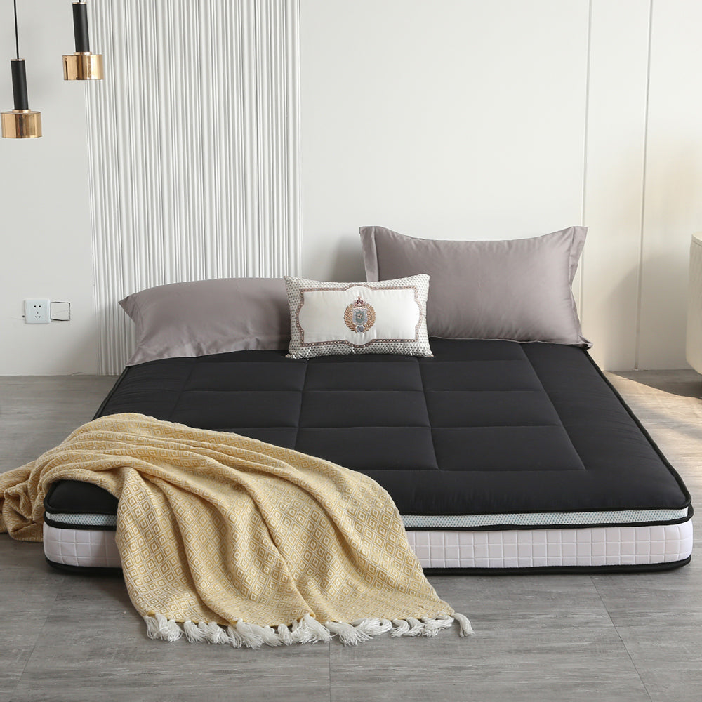 DreamLux Supreme 6 Inch Pillow Top Futon Mattress - Queen Size Black Memory Foam Sofa Bed Mattress for Guest Room, Dorm & Small Spaces | Ultra Comfortable & Supportive