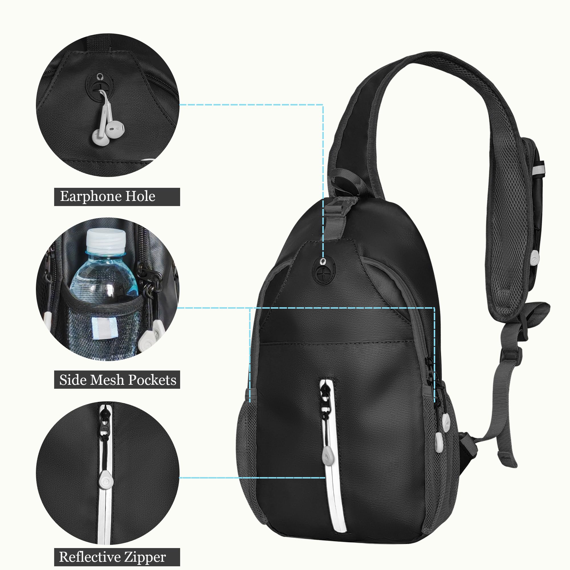 Men's & Women's Sling Bag - Lightweight Crossbody Backpack for Hiking, Travel & Outdoor Adventures | Perfect Chest Daypack for Gym, Commuting & Daily Use