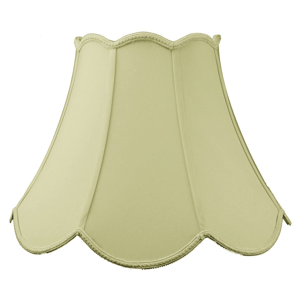 9x18x13 Scalloped Bell Lampshade Eggshell with Brass Spider Fitter - Vintage Style Lighting for Table & Floor Lamps - Large Eggshell White Lampshade for Bedroom, Living Room, and Office Decor