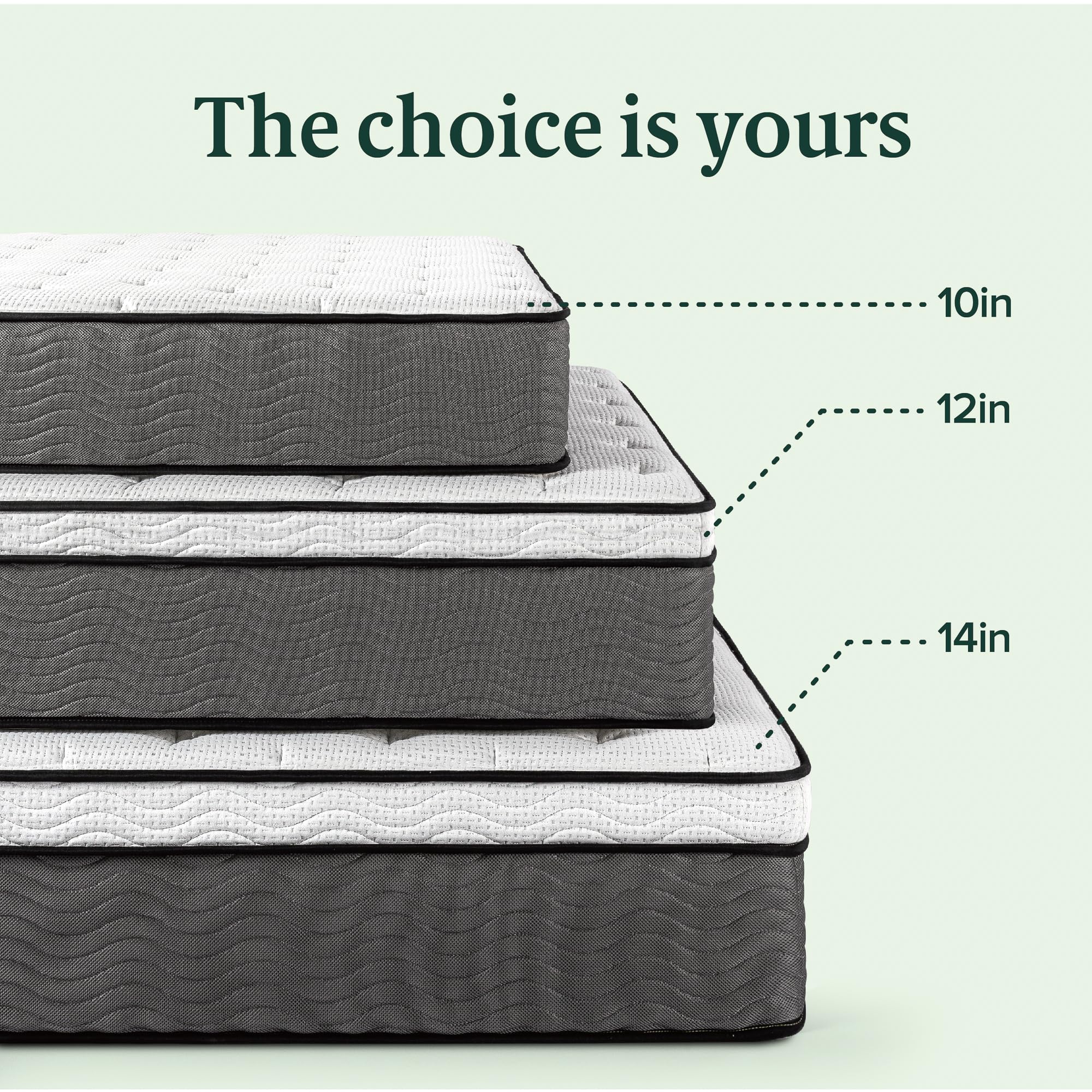 ZINUS 12 Inch True Support Hybrid Mattress - King Size Fiberglass Free Medium Firm Bed with Motion Isolation | CertiPUR-US Certified Foams & Fabric | Boxed Mattress for Master Bedroom & Guest Room
