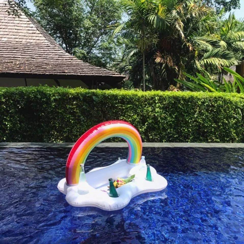 Vibrant Rainbow Food Float - Fun & Colorful Pool Party Accessory for Kids & Adults - Perfect for Summer BBQs, Beach Days & Poolside Relaxation