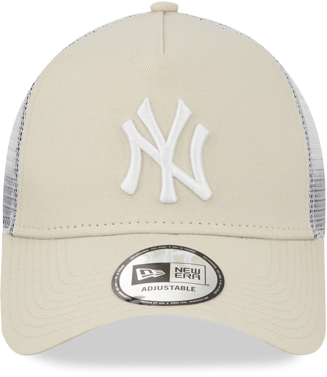 New York Yankees New Era League Essential A-Frame Stone Trucker Cap - Stylish Baseball Hat for Fans, Sports Events & Casual Wear
