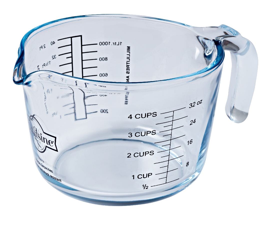 O'cuitre Borosilicate Glass Measuring Jug 1 Liter - Heat Resistant Kitchen Measuring Cup for Baking, Cooking & Mixing - Microwave & Dishwasher Safe