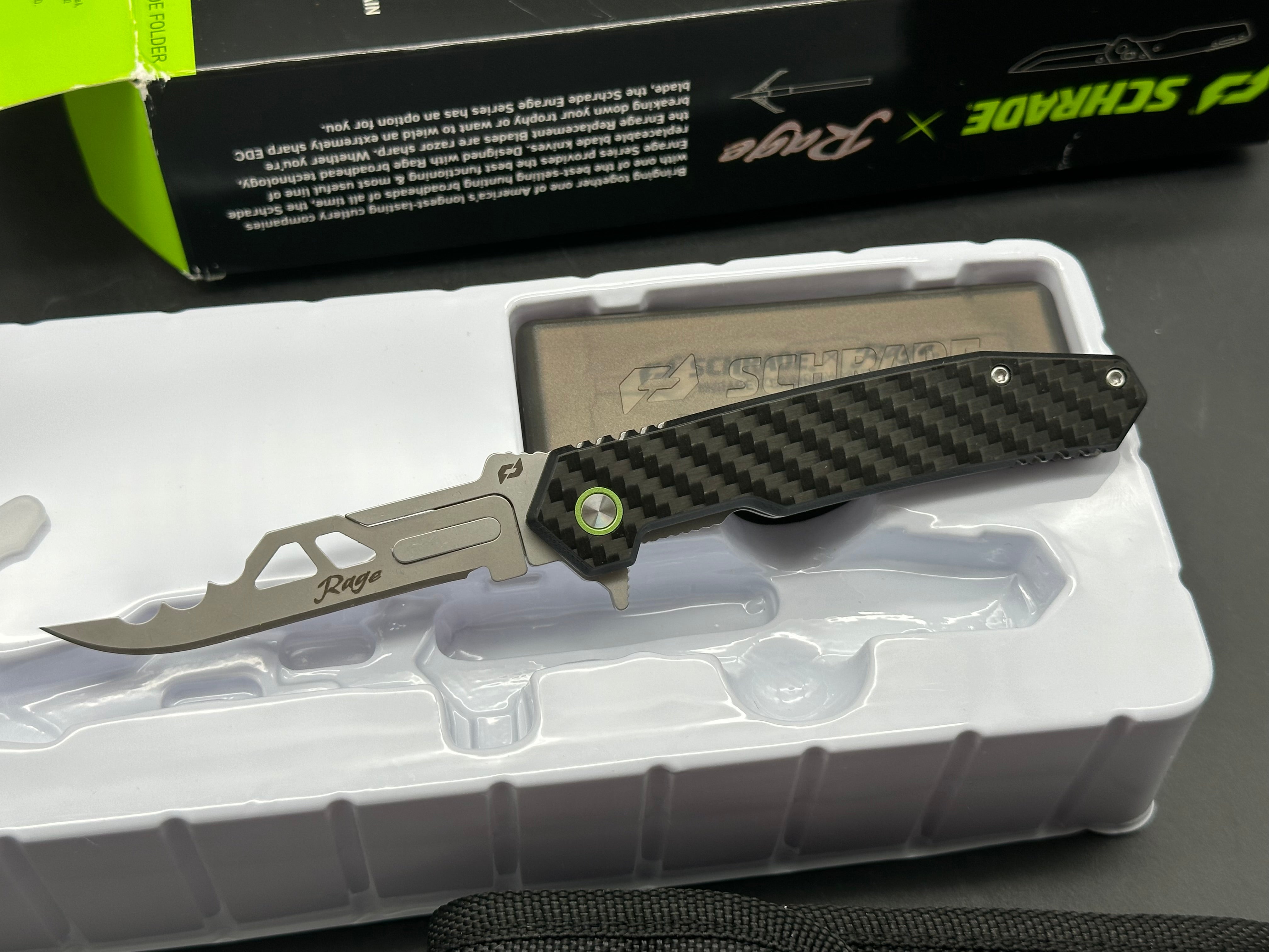 Schrade Phantom Enrage 2 Tactical Folding Knife - High Carbon Stainless Steel Blade, G10 Handle for Outdoor Camping, Hunting & Survival Gear