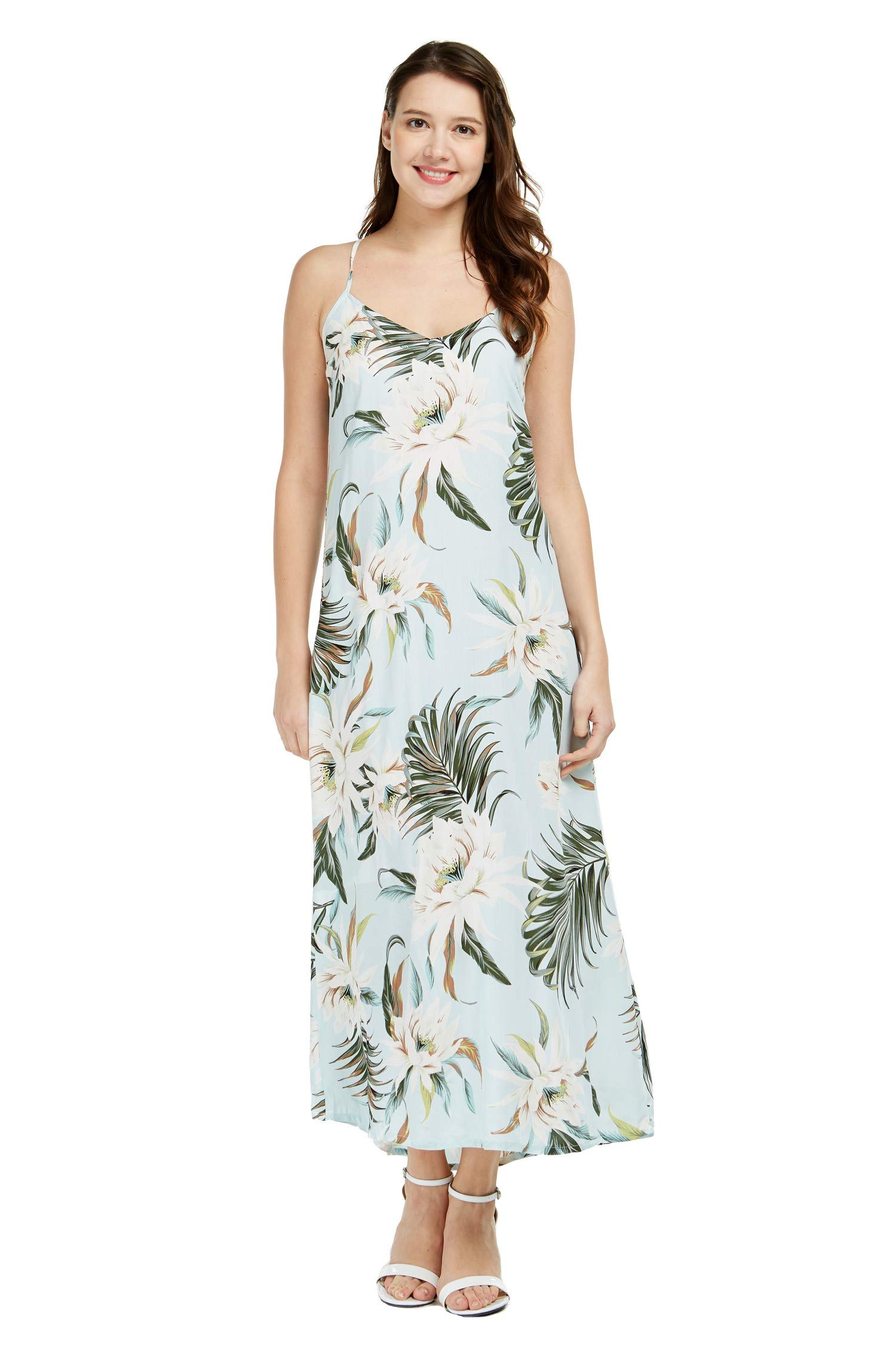 Hawaiian Couple Matching Aloha Shirt & Maxi Tank Dress Set - Pink Hibiscus Vine Print Tropical Beachwear for Luau Party, Vacation & Summer Date Night