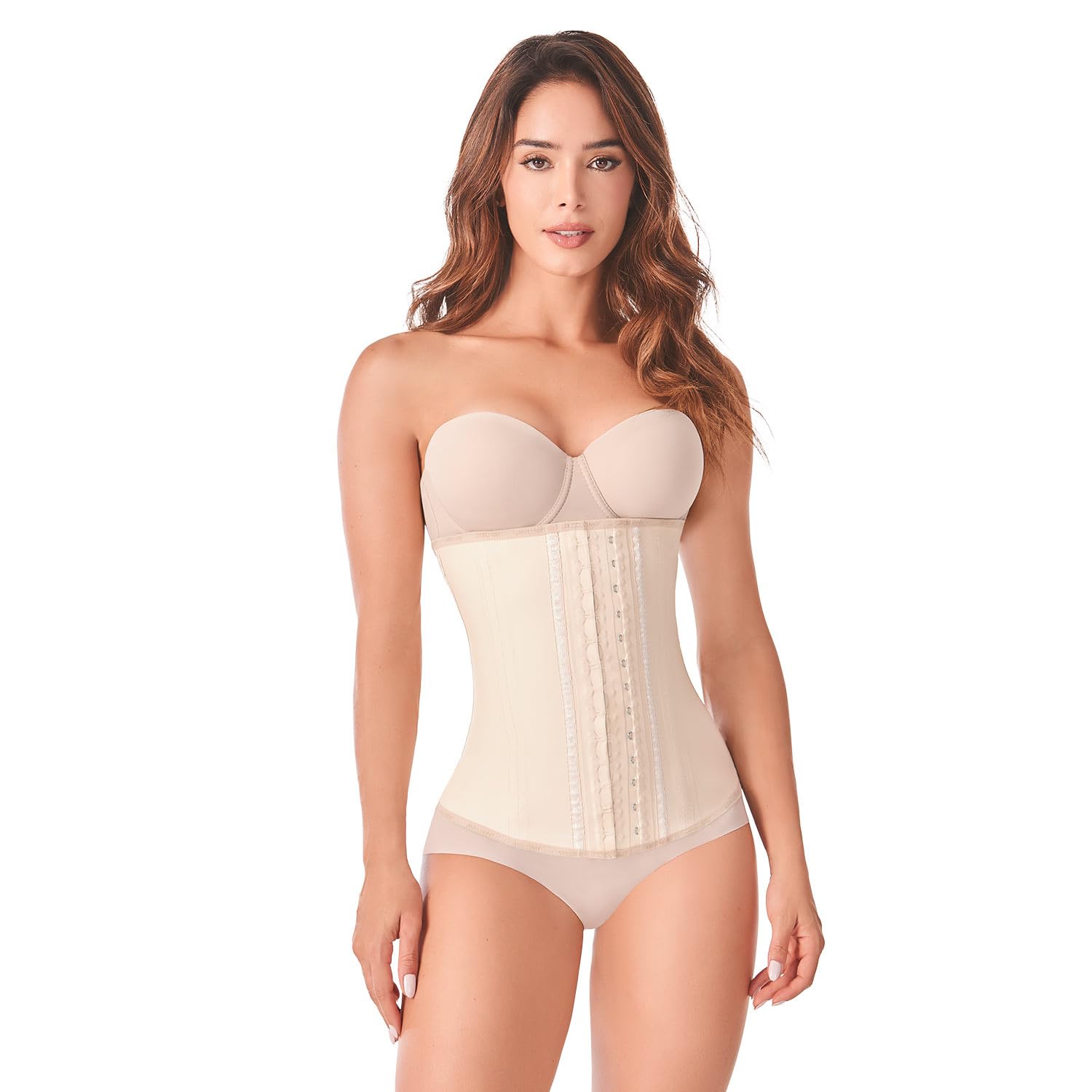 Ann Chery 2021 Latex Waist Trainer for Women - Colombian 3-Hook Waist Cincher Body Shaper 2-Pack Set | Tummy Control Corset for Daily Wear, Workout & Postpartum Recovery | Slimming Girdle for Shapewear & Fitness