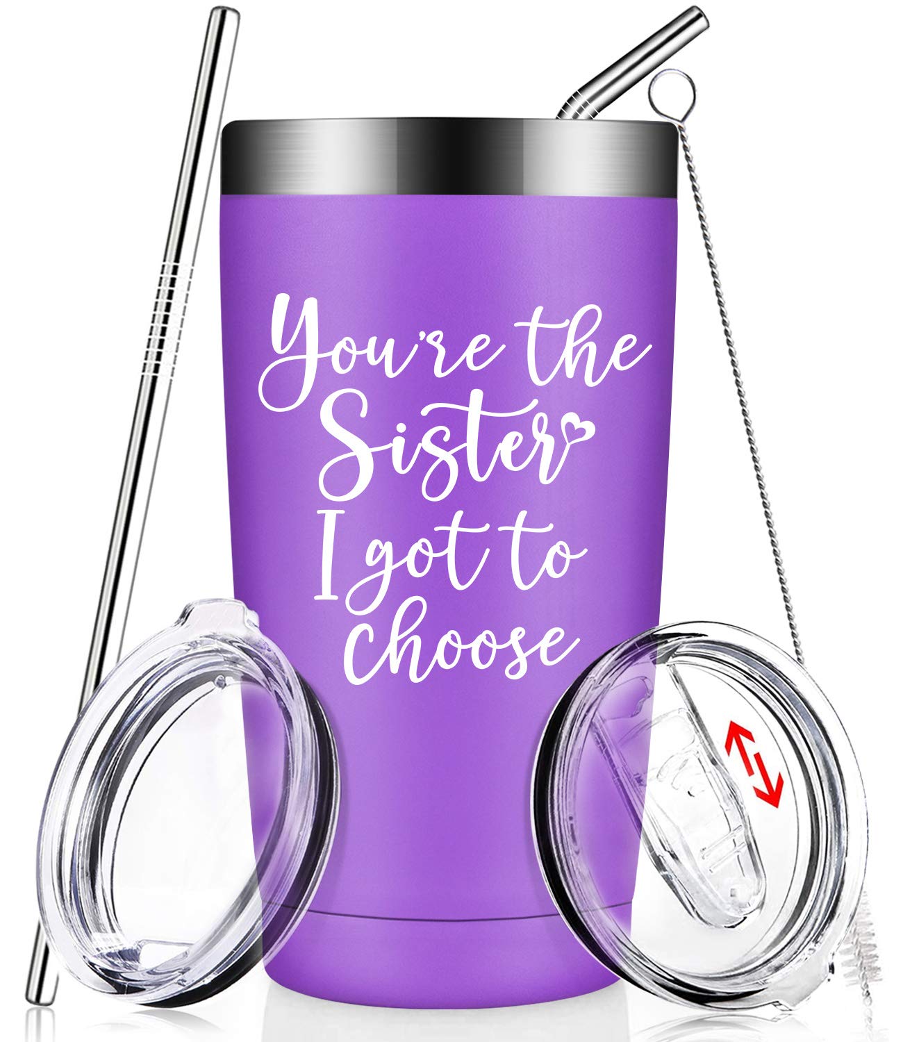 BIRGILT Insulated Tumbler Cup - Funny Sister Gift Ideas for Birthday, Best Friend & BFF - 20oz Stainless Steel Travel Mug for Women - Perfect for Coffee, Tea & Cold Drinks at Work, Gym or Home