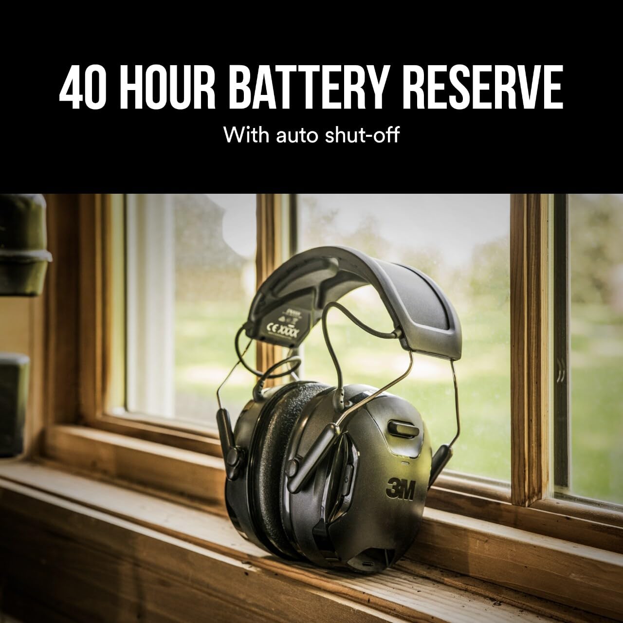 3M WorkTunes Connect + Solar Hearing Protector – Wireless Bluetooth Ear Muffs with NRR 26dB Noise Reduction, Self-Charging Solar Technology & Built-in Mic – Ideal for Construction, Lawn Care, and Industrial Work (90573-DC)