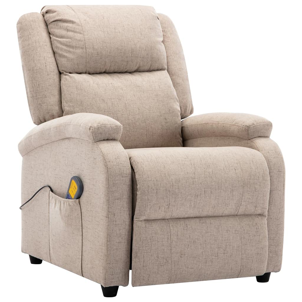 CHARMMA 322463 Massage Recliner Chair with Cream Fabric - 26.5KG for Home & Office Relaxation (AU/US Shipping Only)