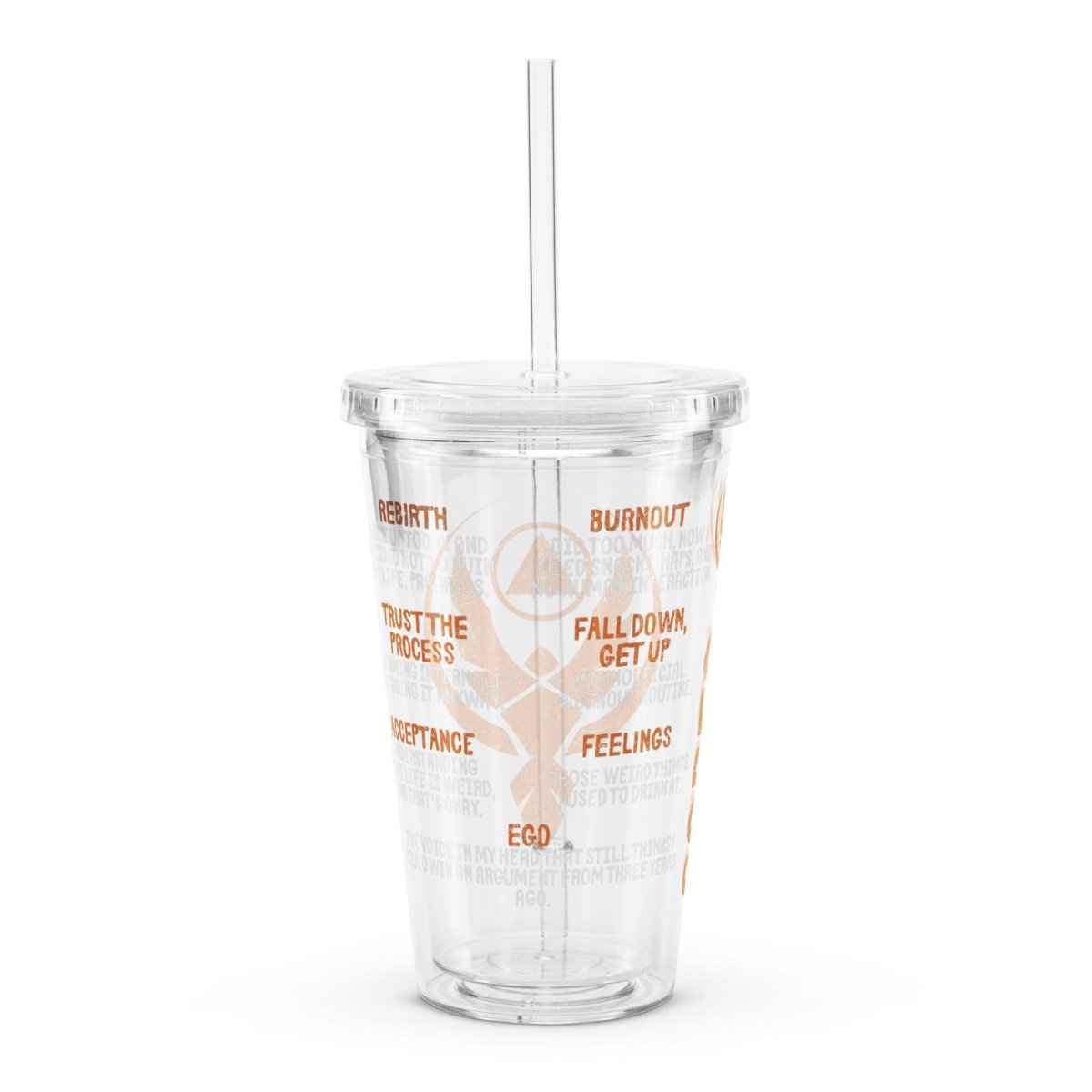 Sober Translations Vol. 4 - 16 oz Clear Insulated Tumbler with Straw & Lid - Perfect for Iced Coffee, Smoothies and Cold Drinks On The Go