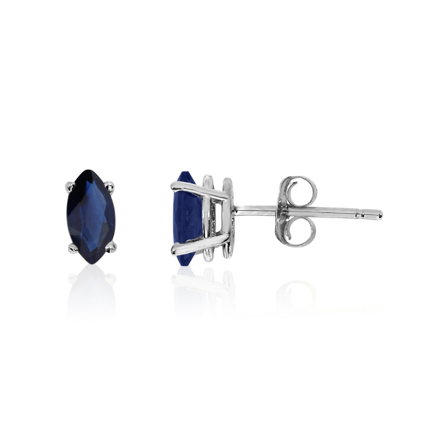 14K White Gold Marquise Sapphire Earrings for Women - Elegant Dangle Earrings for Weddings, Parties & Special Occasions