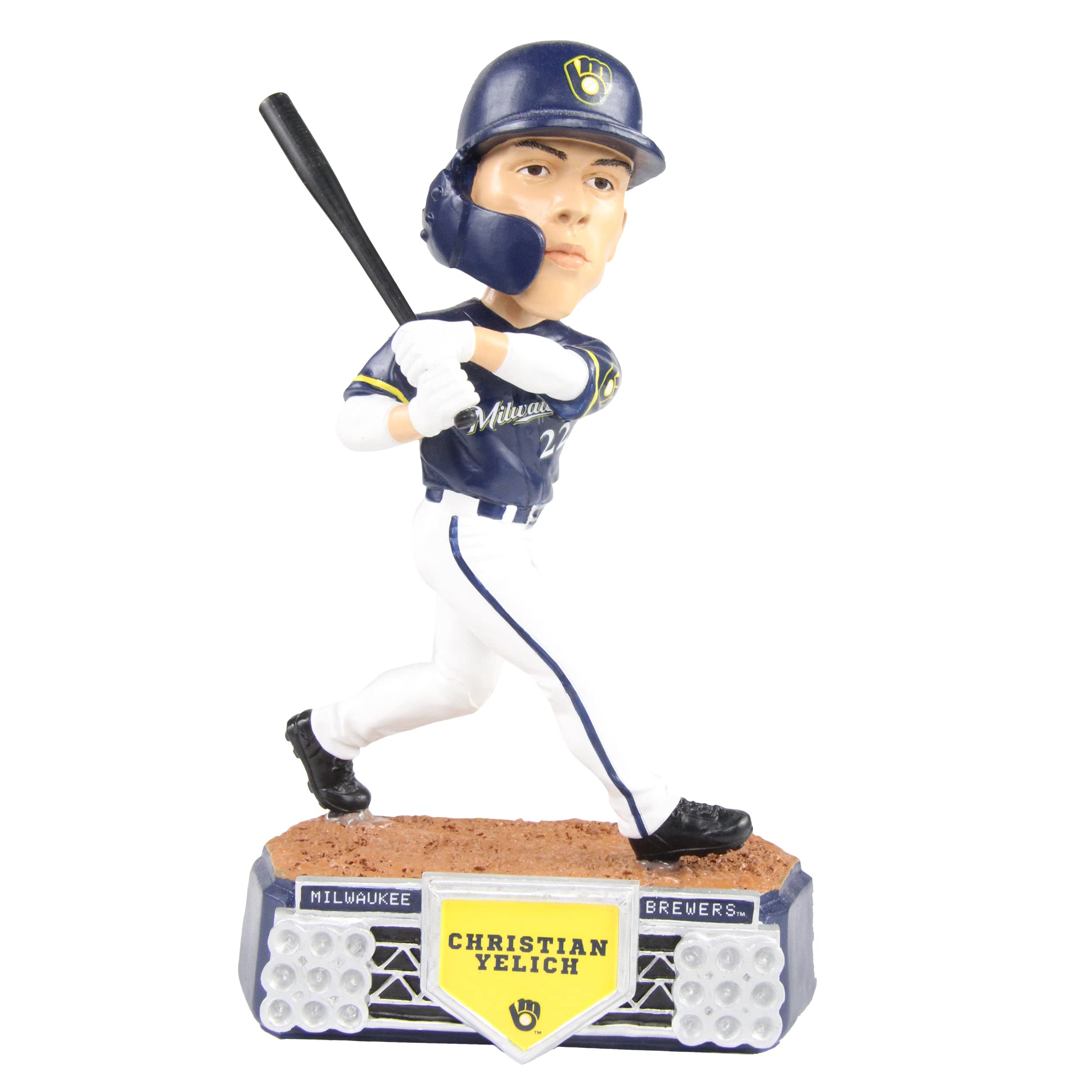 Christian Yelich Milwaukee Brewers Stadium Lights Special Edition Bobblehead - MLB Collectible for Baseball Fans - Perfect for Game Room Decor, Sports Memorabilia Collection, and Brewers Fan Gifts