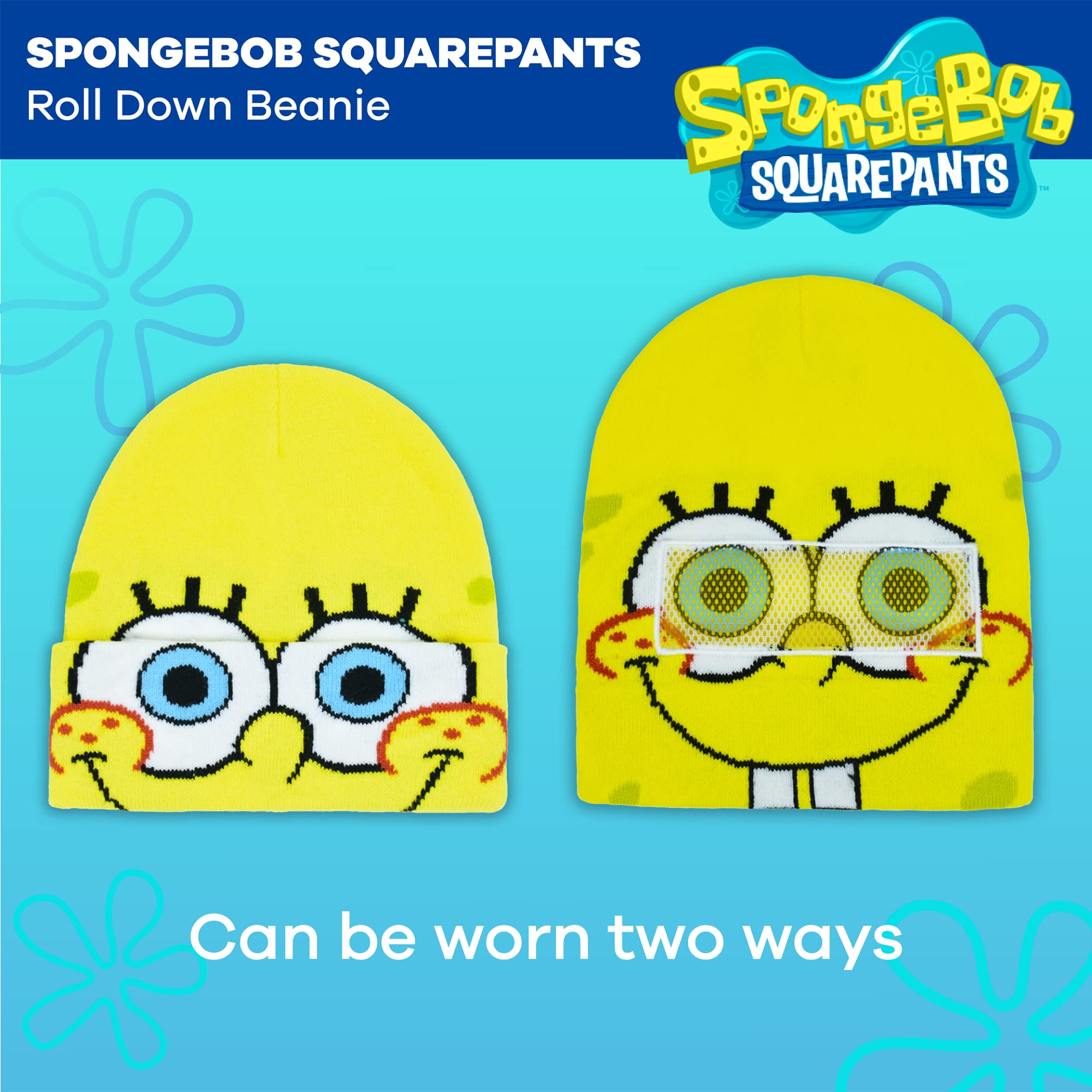 Spongebob Squarepants Beanie Hat for Adults & Kids - Soft Winter Knit Cap with Logo - Perfect for Cosplay, Halloween Costume & Cartoon Fans