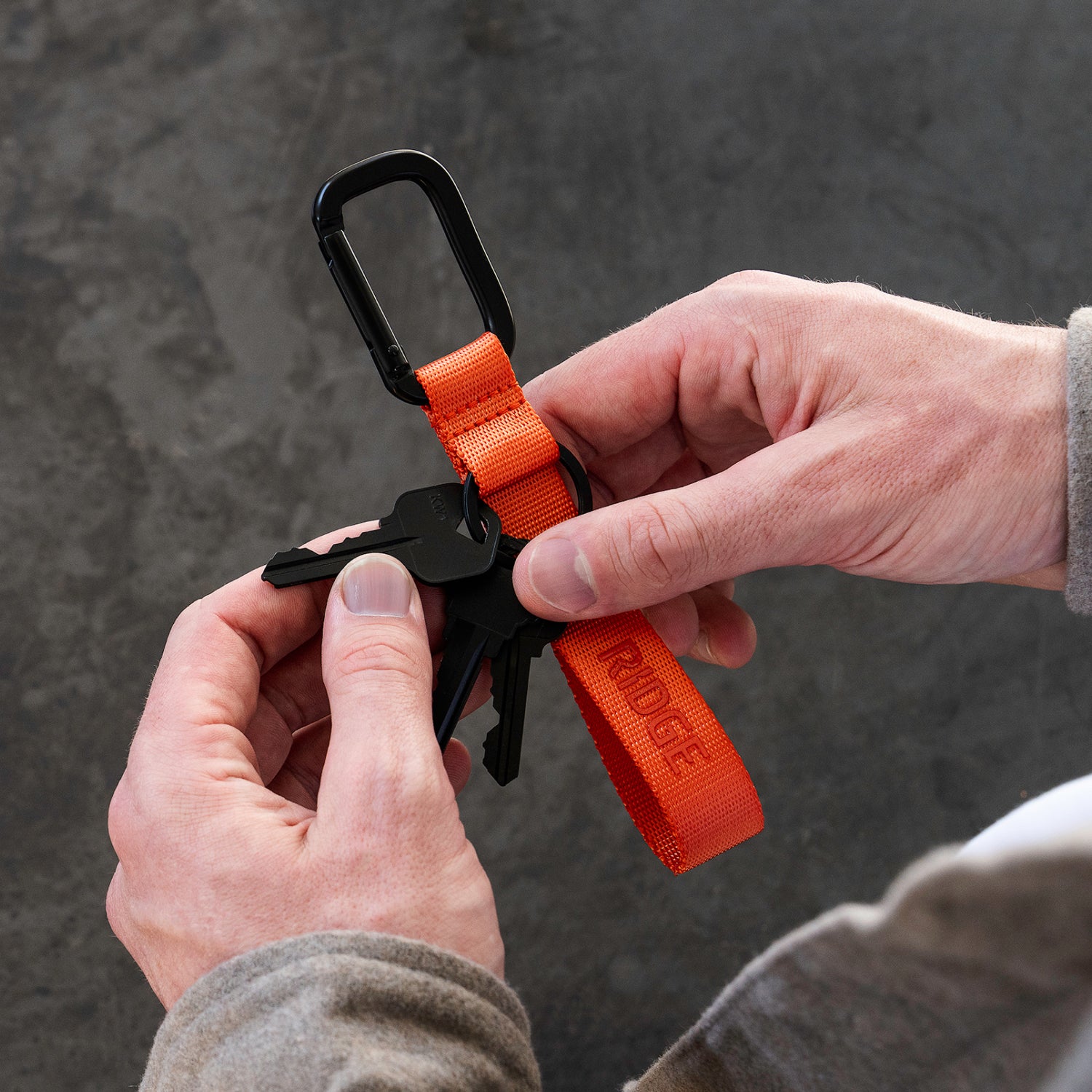 Basecamp Orange Everyday Keychain - Durable & Stylish Key Holder for Home, Office, and Outdoor Adventures