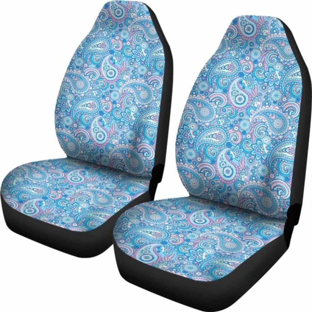 Premium Blue Paisley Car Seat Covers - Universal Fit for Cars, SUVs & Trucks | Stylish Interior Upgrade & Protection | Perfect for Daily Commute, Road Trips & Gift Giving