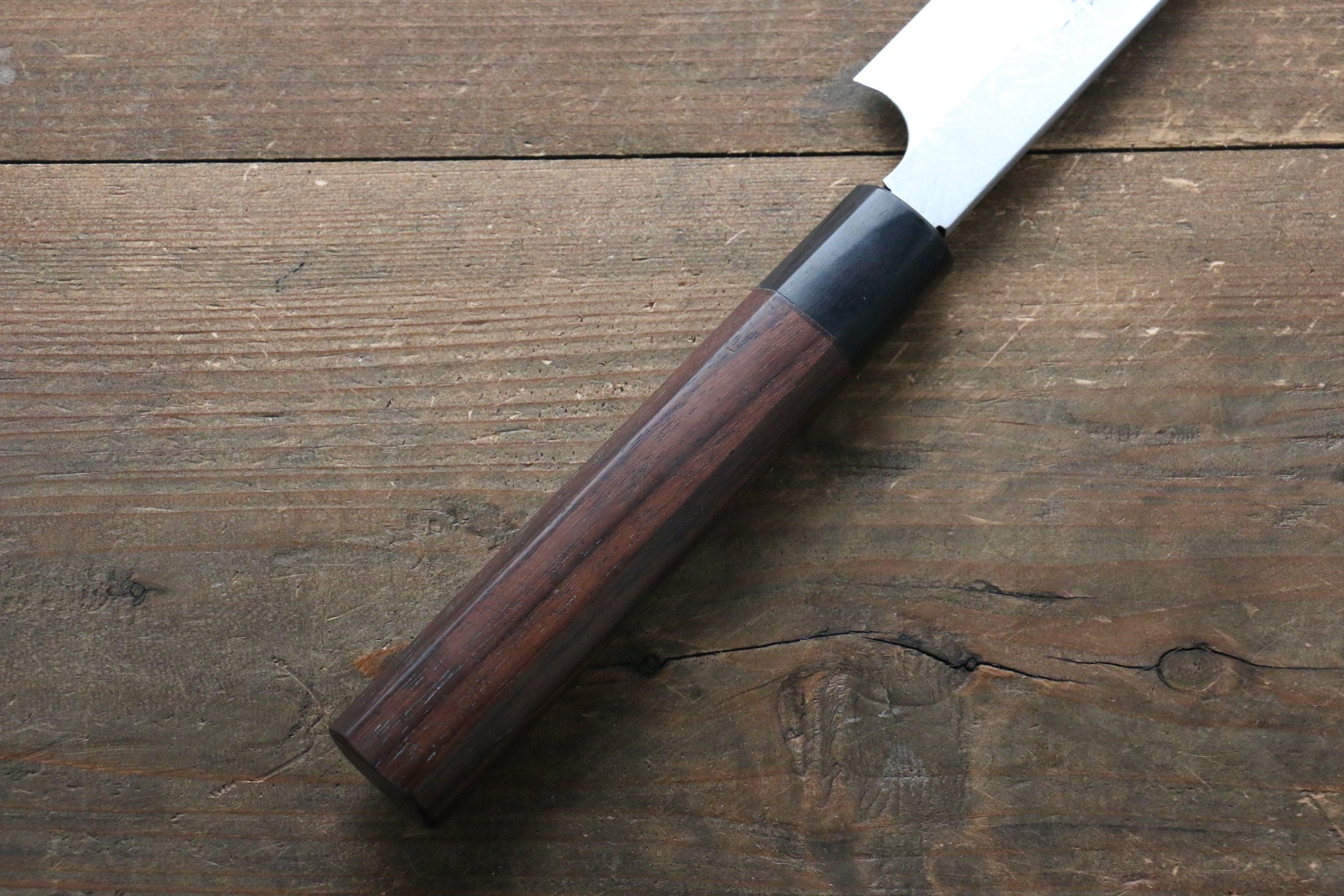 Premium Left-Handed Blue Steel No.2 Damascus Yanagiba Sushi Knife 300mm with Exotic Shitan Handle - Perfect for Sushi Chefs & Japanese Cuisine Preparation