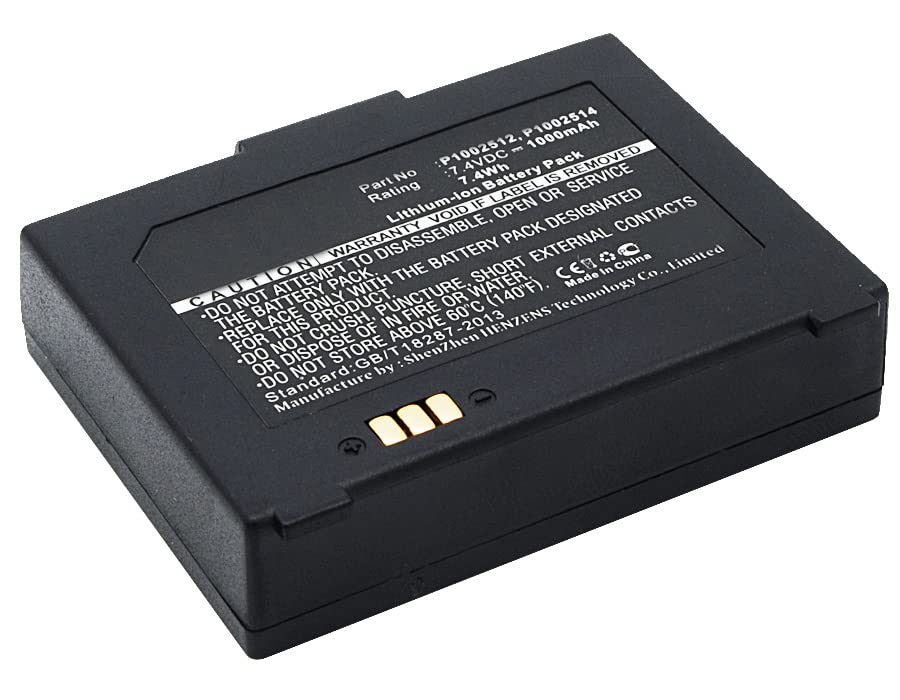 Synergy Digital Li-ion 7.4V 1000mAh Replacement Battery for Zebra P1002512 Printer - High Capacity Power Supply for Barcode Label Printing in Warehouses & Retail Stores