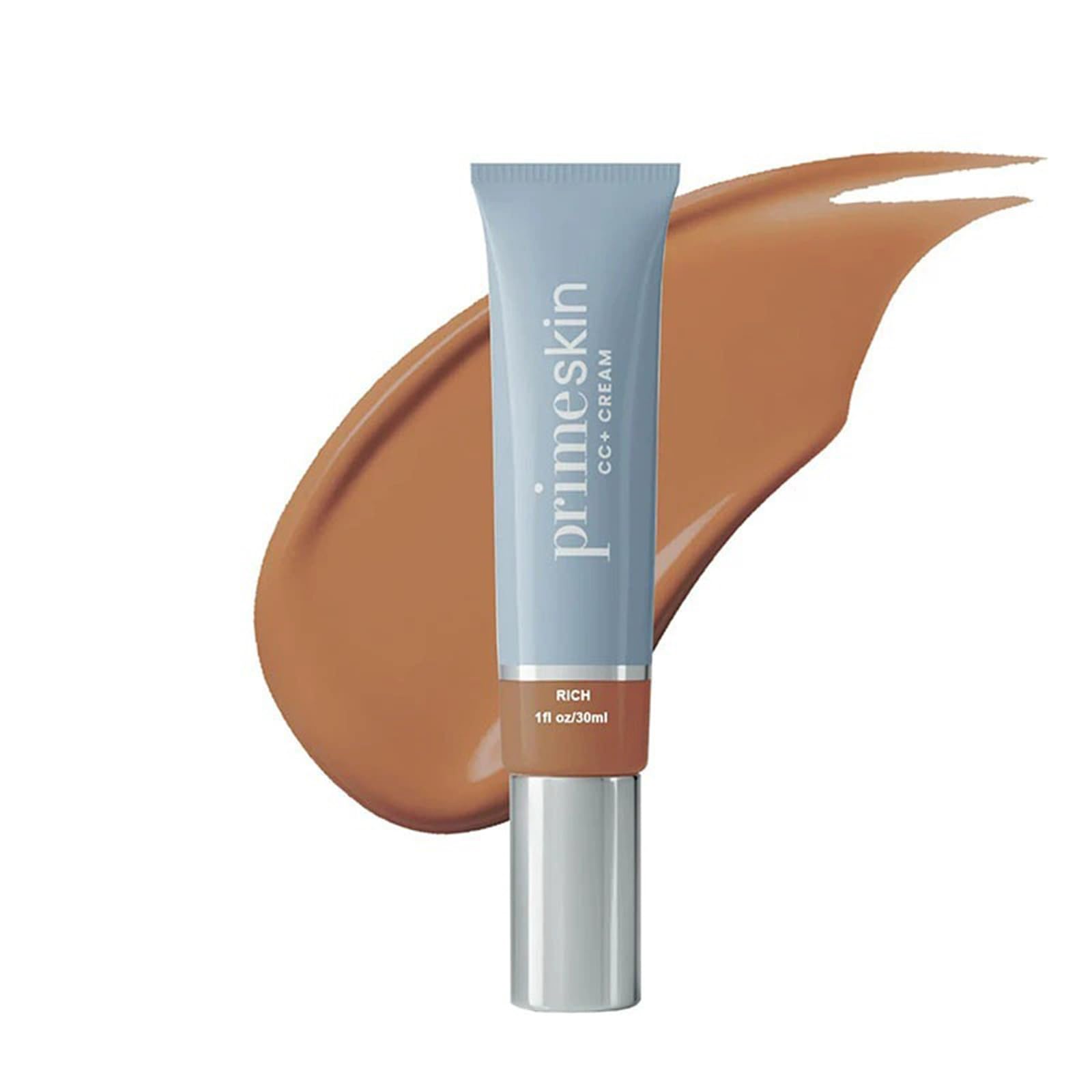 PrimeSkin CC+ Cream Liquid Foundation with SPF - 30ml Full Coverage, Anti-Aging & Hydrating Makeup for Mature Skin - Lightweight Foundation for Women - Shade 05 (Natural Beige) - Perfect for Daily Wear & Special Occasions