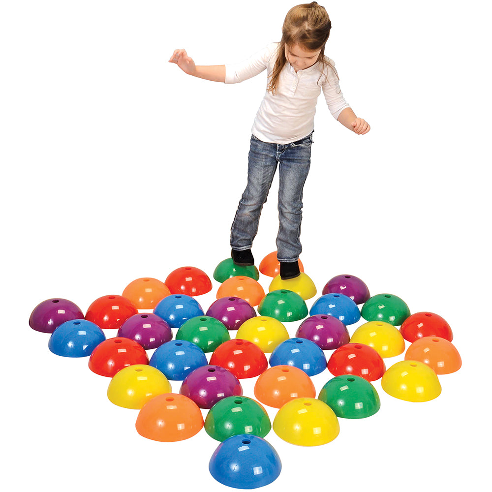 36-Piece Stepping Domes Set - Non-Slip Balance Steppers for Kids Indoor/Outdoor Play, Classroom Activities, and Sensory Development - Perfect for Gross Motor Skills & Coordination Training