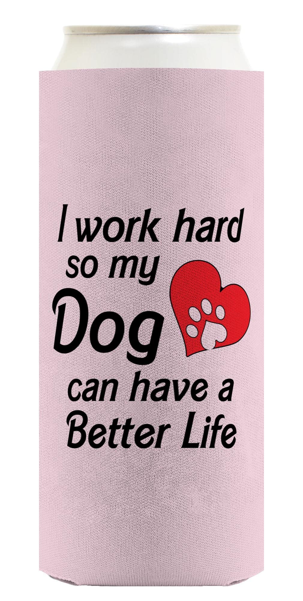 96-Pack Ultra Slim Heart Paw Print Can Coolers for Dog Lovers - Perfect for Beer, Soda & Beverages at Parties, BBQs & Pet-Friendly Gatherings