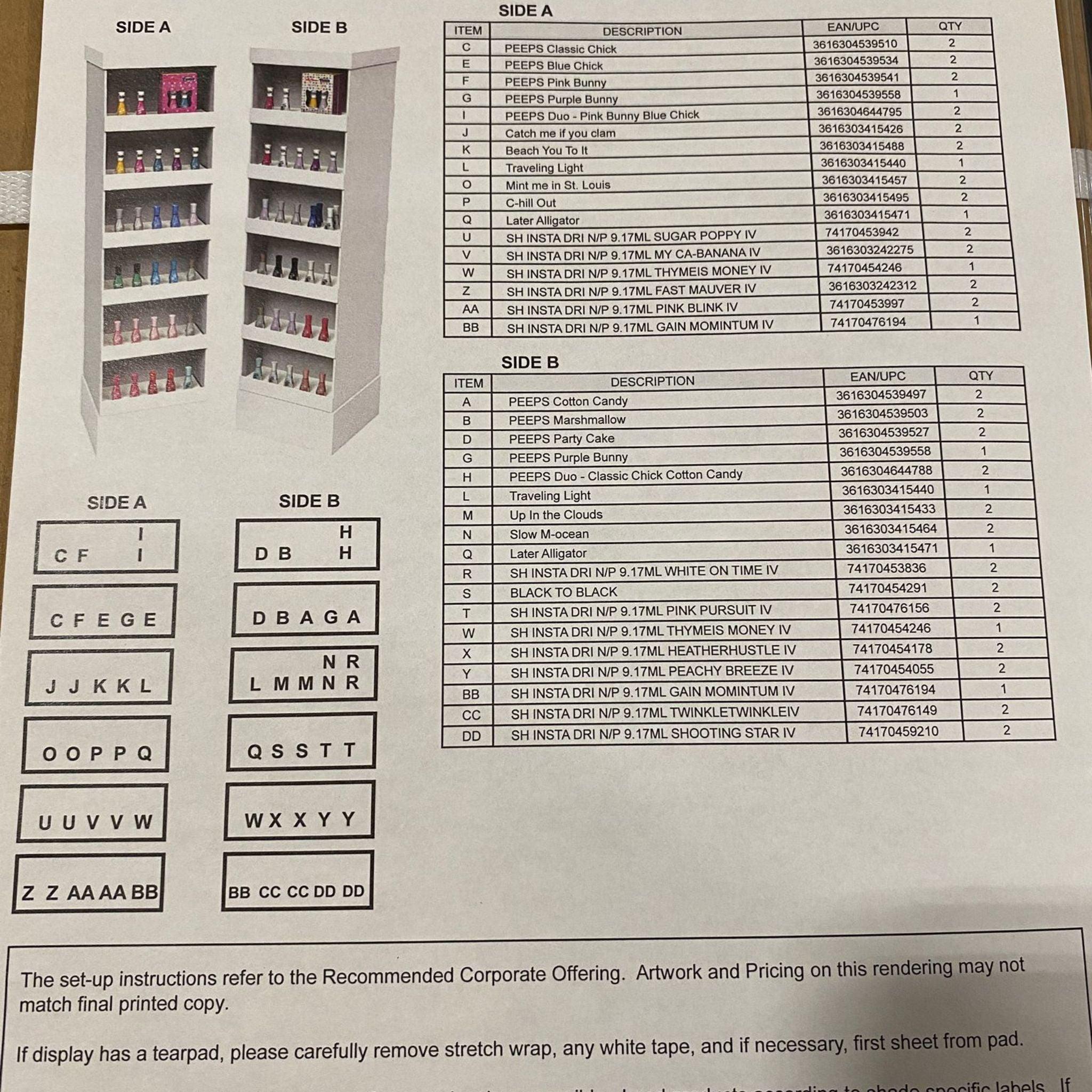 Sally Hansen x Peeps Insta Dri Fast-Drying Nail Polish - 360 Piece Palette (6 Displays) - Perfect for Easter Nail Art, Spring Manicures & Salon Use