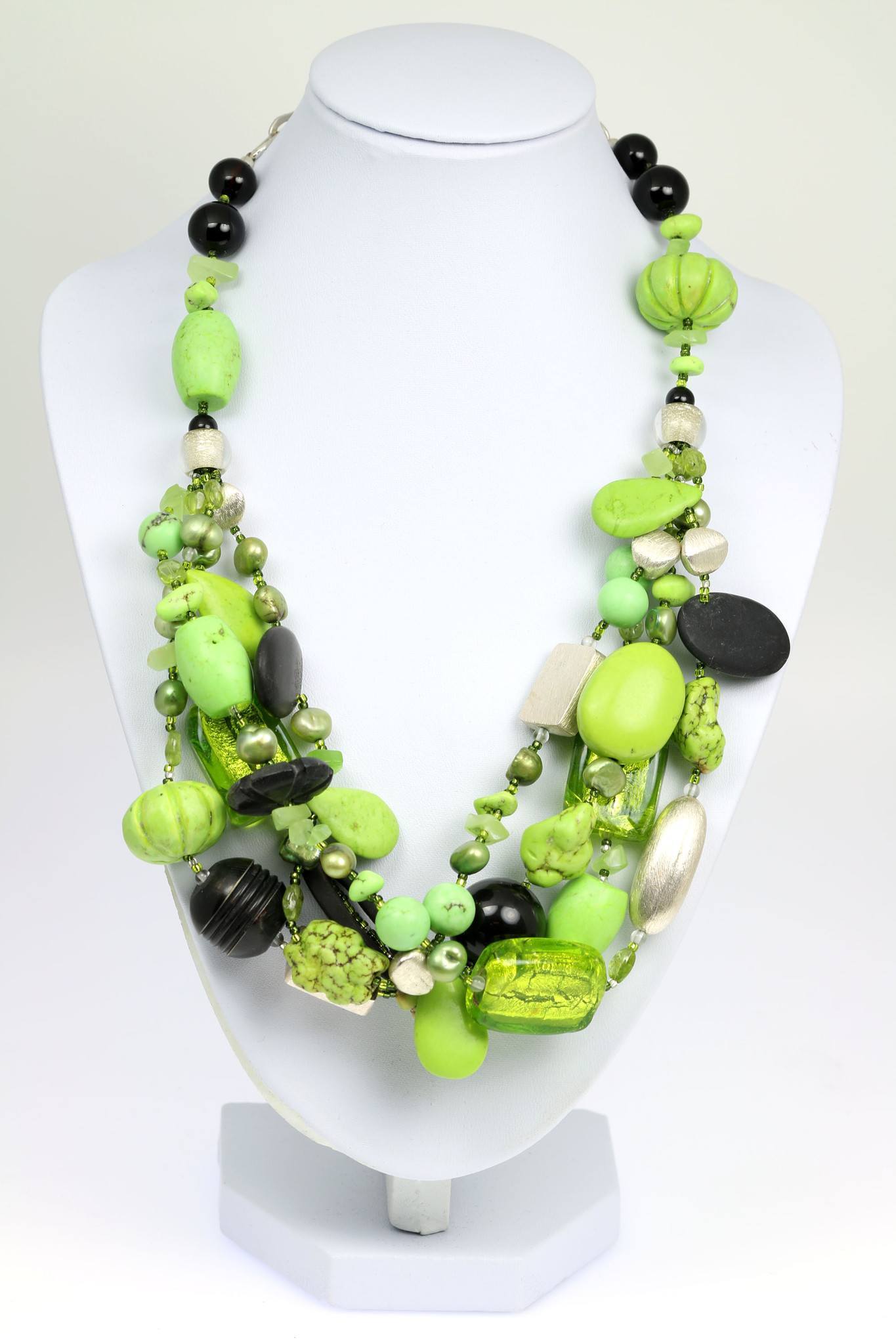 Handmade Chalk Turquoise Beaded Gemstone Necklace for Women | Natural Stone Jewelry | Boho Chic Accessory for Casual Wear, Parties & Special Occasions