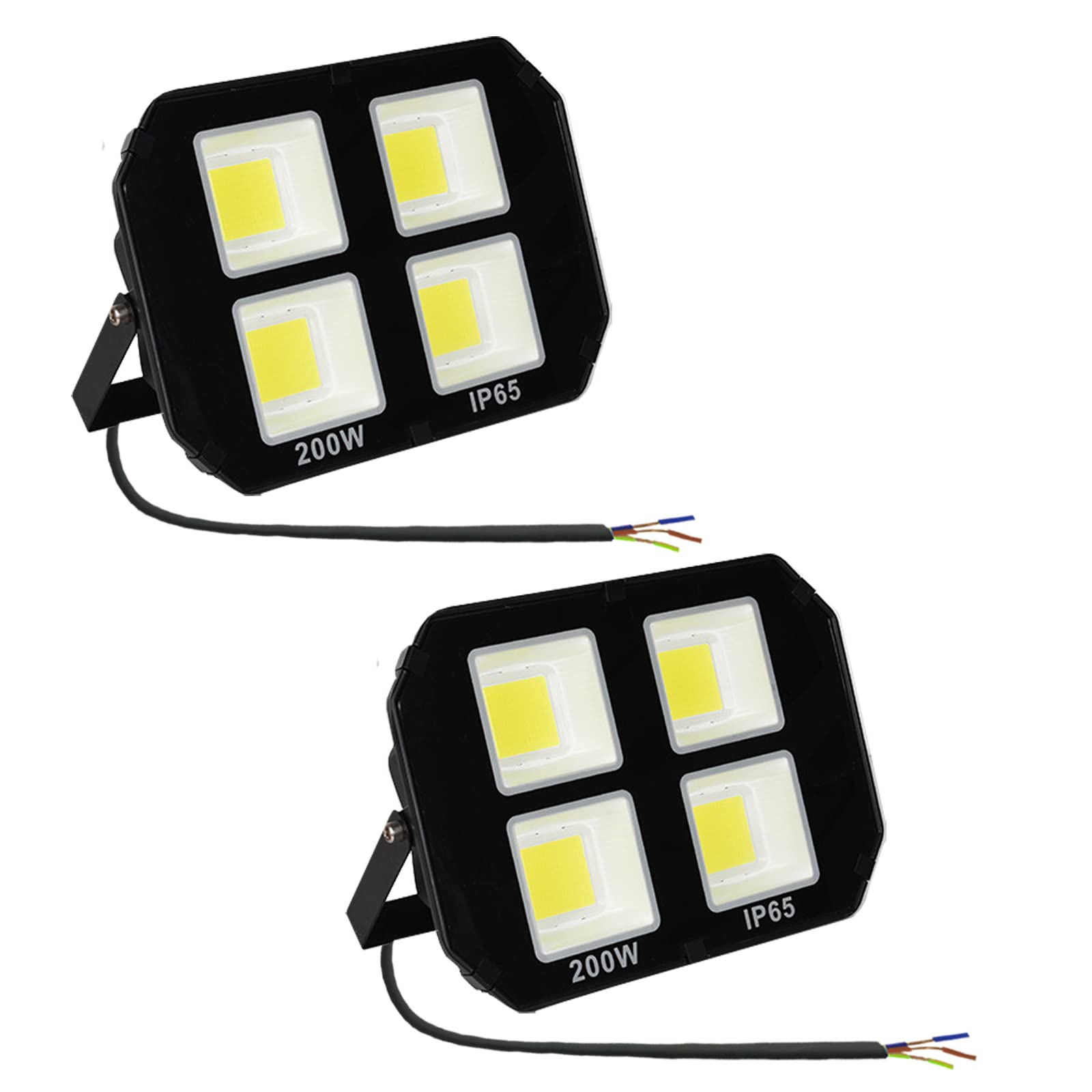 2 Pack 200W LED Flood Light - 20000LM Super Bright Security Lights, IP65 Waterproof Outdoor Lighting, 6500K Cold White for Yard, Garden, Basketball Court, Parking Lot & Warehouse (Perfect for Home Security and Sports Area Illumination)