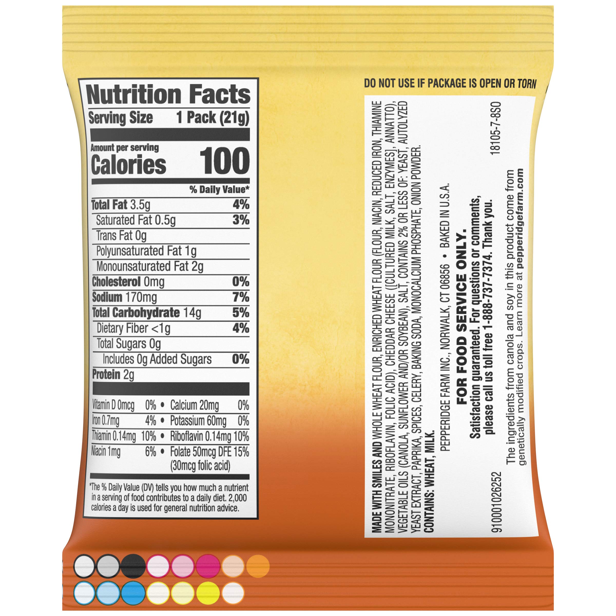 Pepperidge Farm Goldfish Whole Grain Cheddar Snack Crackers - 0.75oz (Pack of 300) | Healthy Kids Snacks for School Lunch, Party Favors & On-the-Go Munching