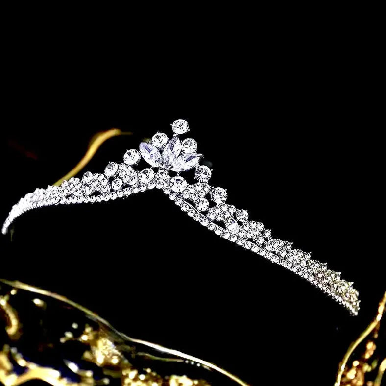Elegant Cerise Silver Cubic Zirconia Bridal Tiara – Perfect for Weddings, Prom, and Special Occasions