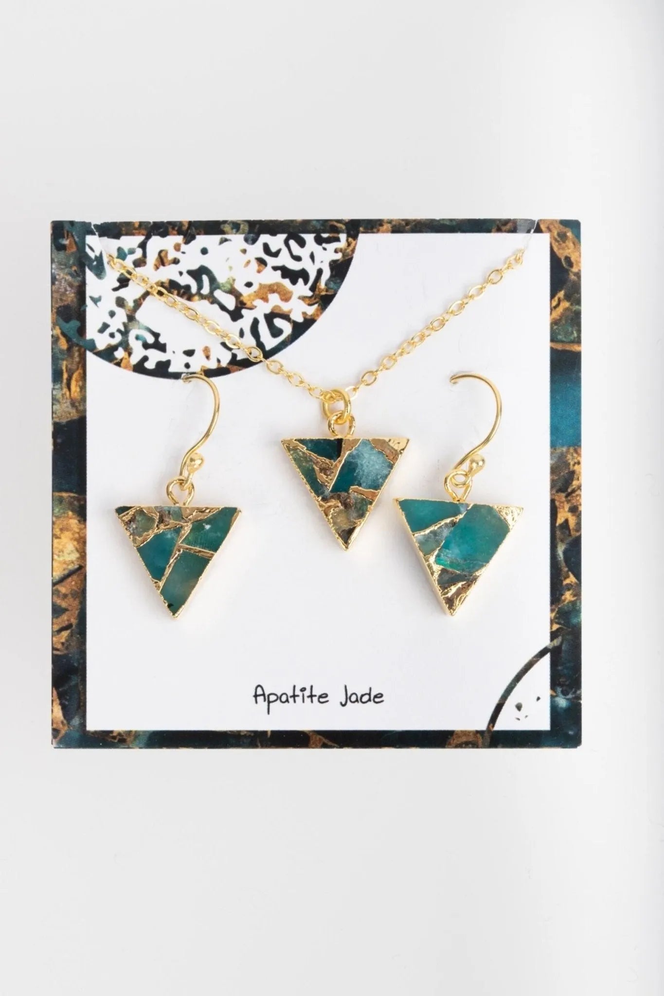 Mojave Triangle Mini Earring and Necklace Set - Dainty Gold Jewelry for Women, Minimalist Geometric Necklace and Earrings Set - Perfect for Everyday Wear, Date Night, and Gifts