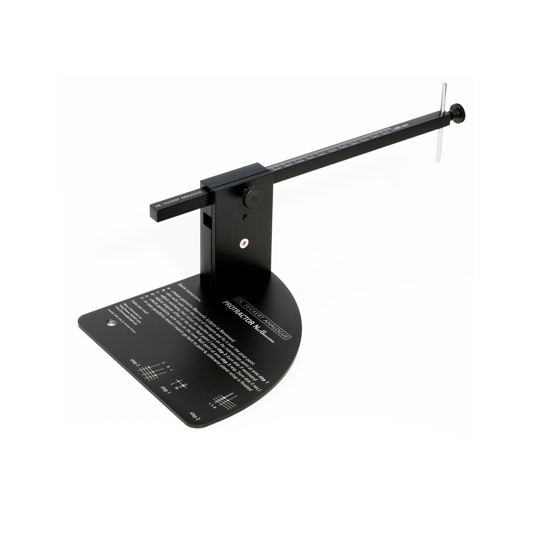 Dr. Feickert Analogue Universal Alignment Protractor - Precision Turntable Tonearm Alignment Tool for Vinyl Records - Perfect for Audiophiles & Record Collectors