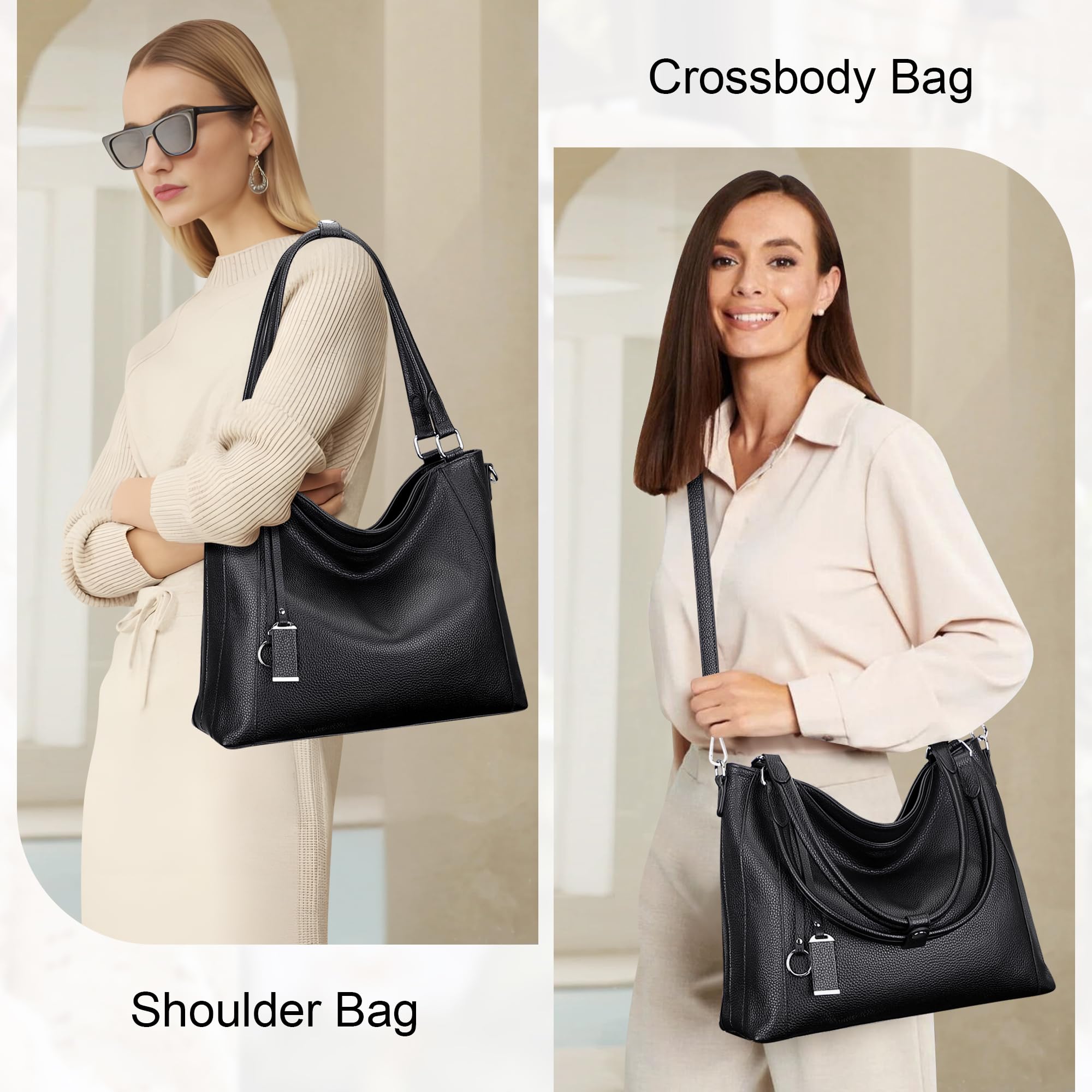Premium Soft Leather Handbags for Women - Stylish Shoulder Hobo & Large Tote Crossbody Bag - Perfect for Work, Travel & Everyday Use