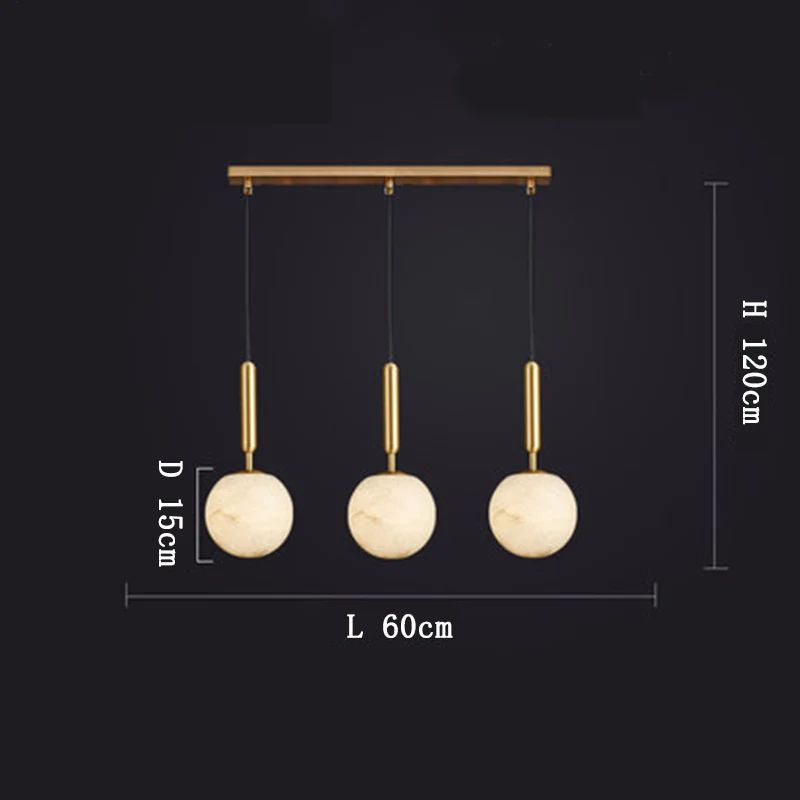 Alabaster Global Rod & Cord Pendant Light - Modern Scandinavian Style Hanging Lamp for Dining Room, Kitchen Island, Bedroom, or Living Room Decor
