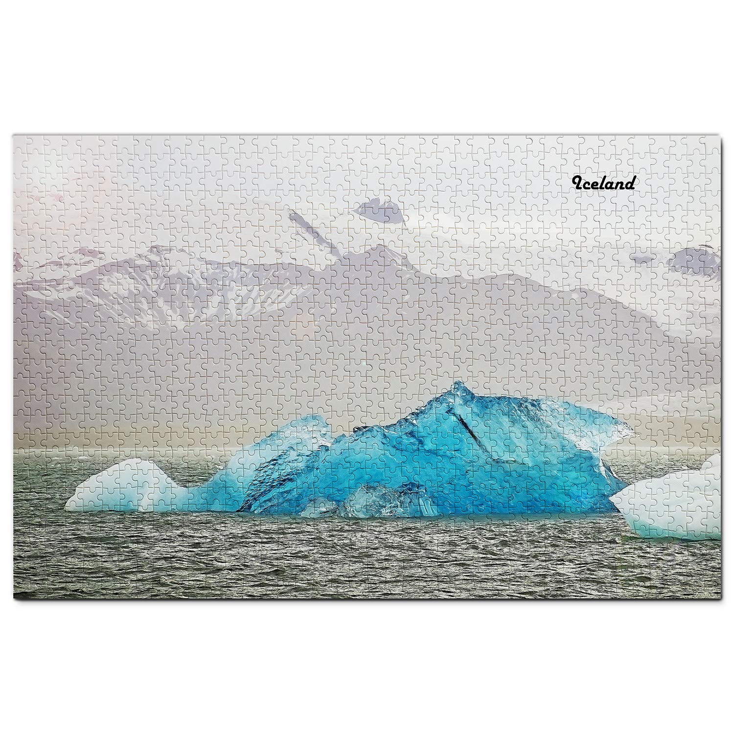 1000 Piece Iceland Glacier Lagoon Jigsaw Puzzle - Jokulsarlon Scenic Wooden Puzzle for Adults, Travel Souvenir & Home Decor | Perfect for Relaxation, Family Game Night & Scandinavian Decor