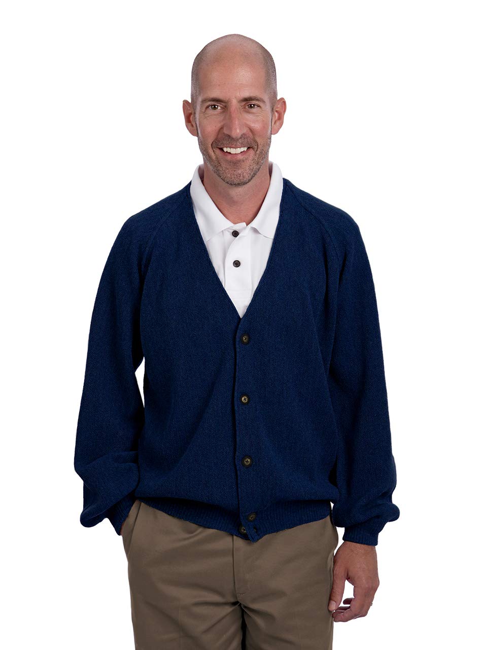 Men's Vintage Style Golf Cardigan - 100% Alpaca Wool Sweater - Retro-Pro Design for Warmth & Comfort - Perfect for Golfing, Casual Wear & Outdoor Activities