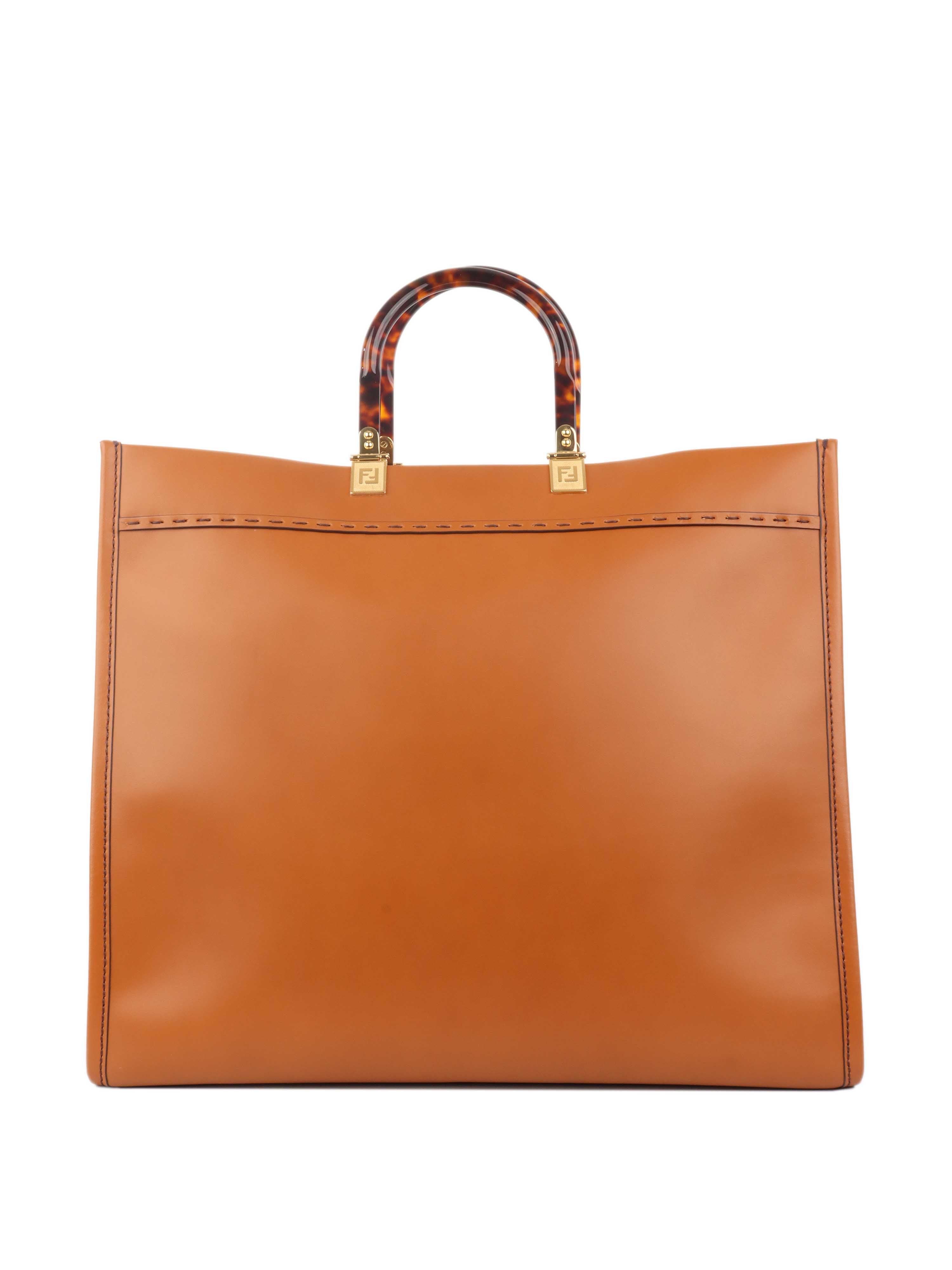 Fendi Large Sunshine Tote Bag in Tan Leather - Luxury Designer Handbag for Women, Perfect for Work, Travel & Everyday Use